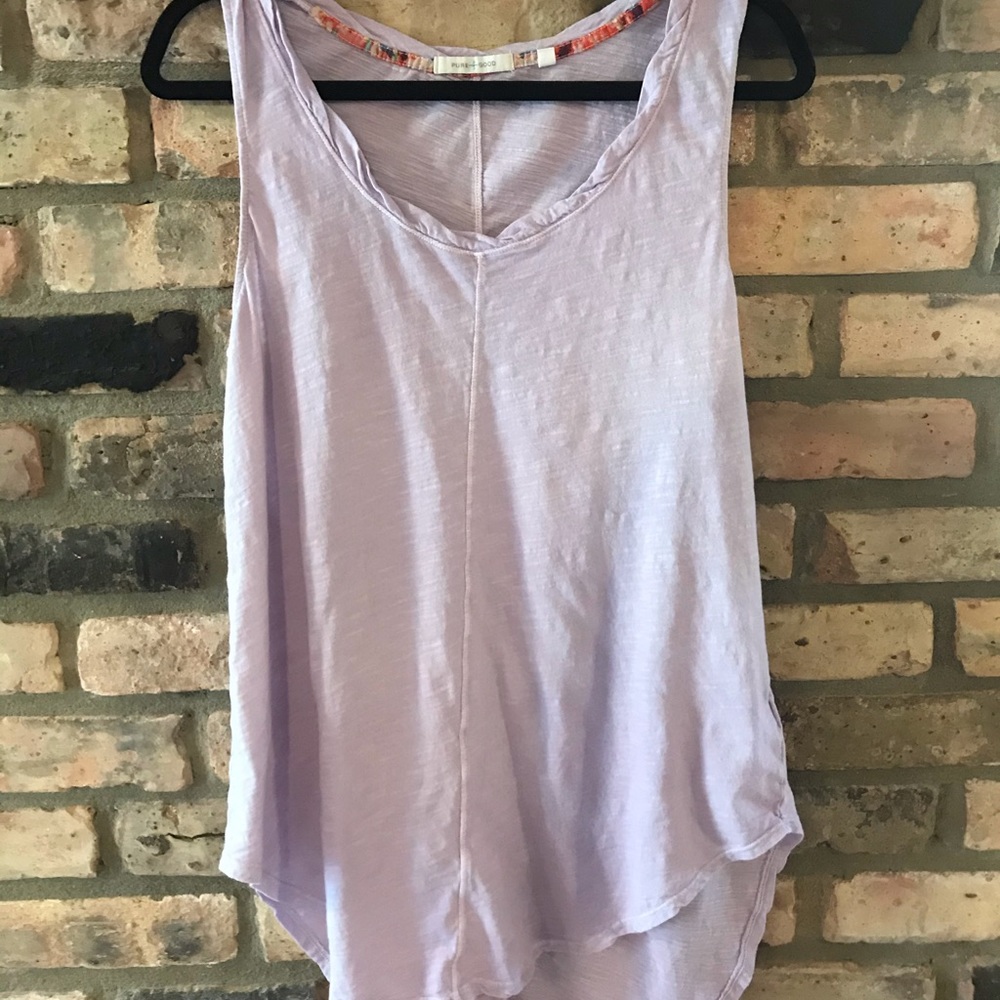 L Pure good purple mid tank top.